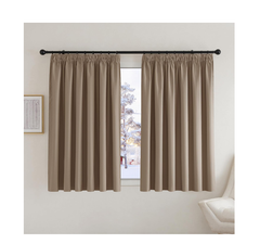 Thermal Blackout Pencil Pleat Curtains – 90x54 Inch Grey Drapes, 2 Panels