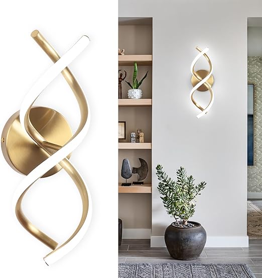 Modern Chrome Spiral LED Wall Lamp – 24W Cool White Light