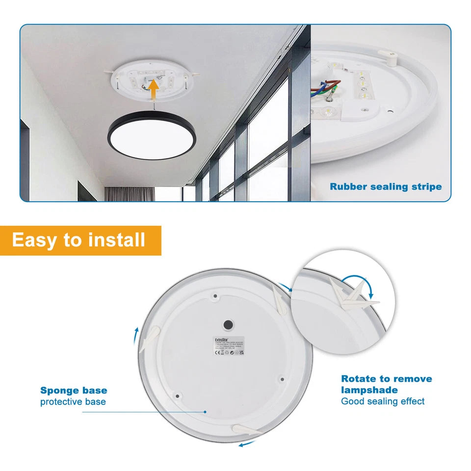 Modern Round LED Ceiling Light – 12W/18W, Waterproof, 6500K