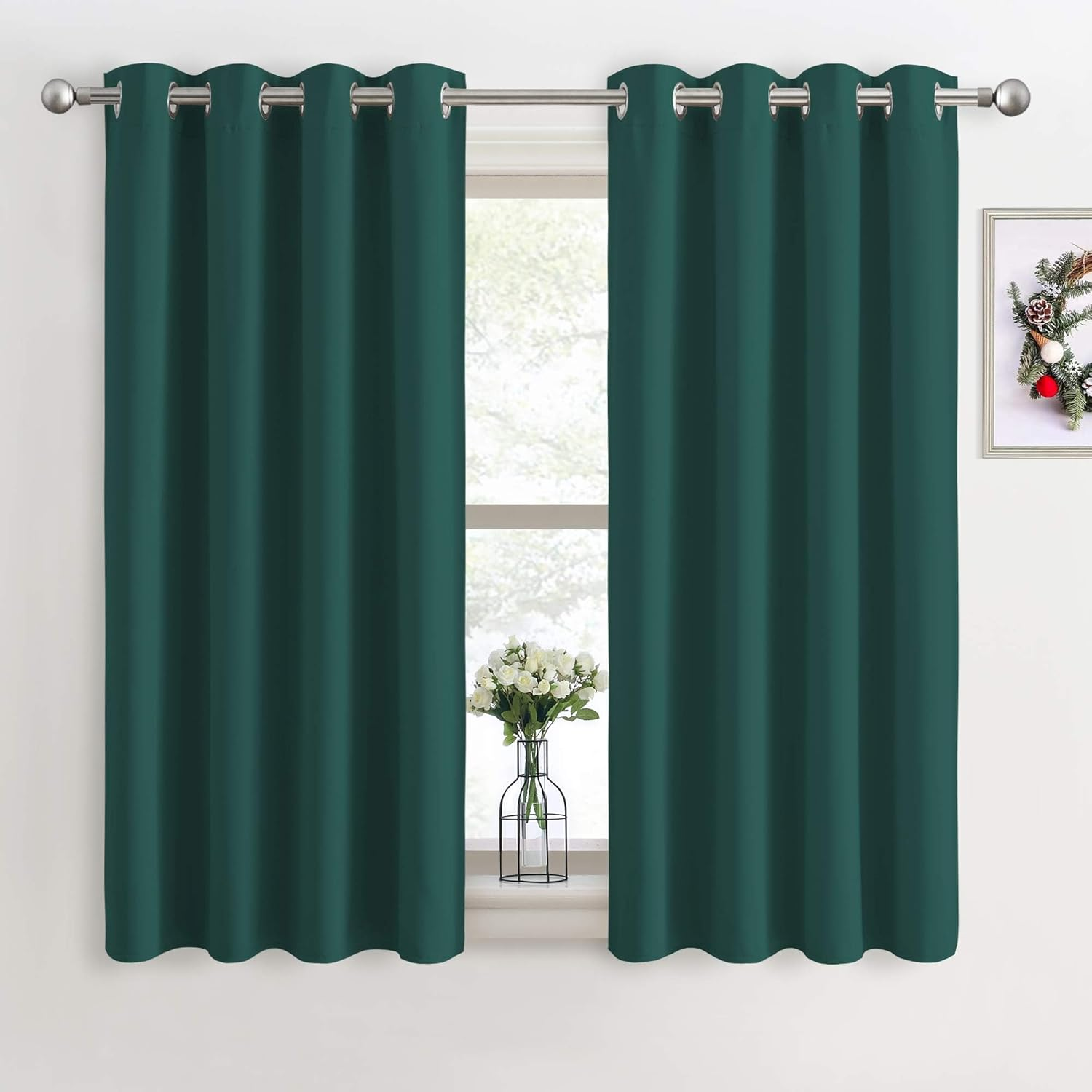 Blackout Thermal Eyelet Curtains 46x54" – 2 Panels for Bedroom & Living Room