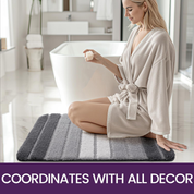 DEXI Extra Soft Microfiber Bath Mat 50x80cm – Absorbent Non-Slip Washable Rug, Grey