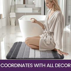 DEXI Extra Soft Microfiber Bath Mat 50x80cm – Absorbent Non-Slip Washable Rug, Grey