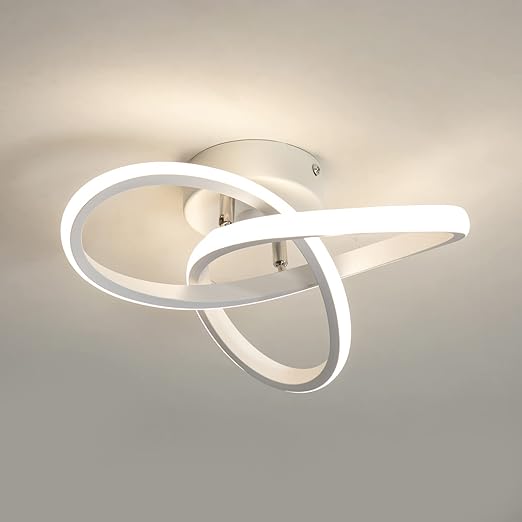 minfair Modern LED Ceiling Light – Round Geometry, 18W, 24cm Diameter
