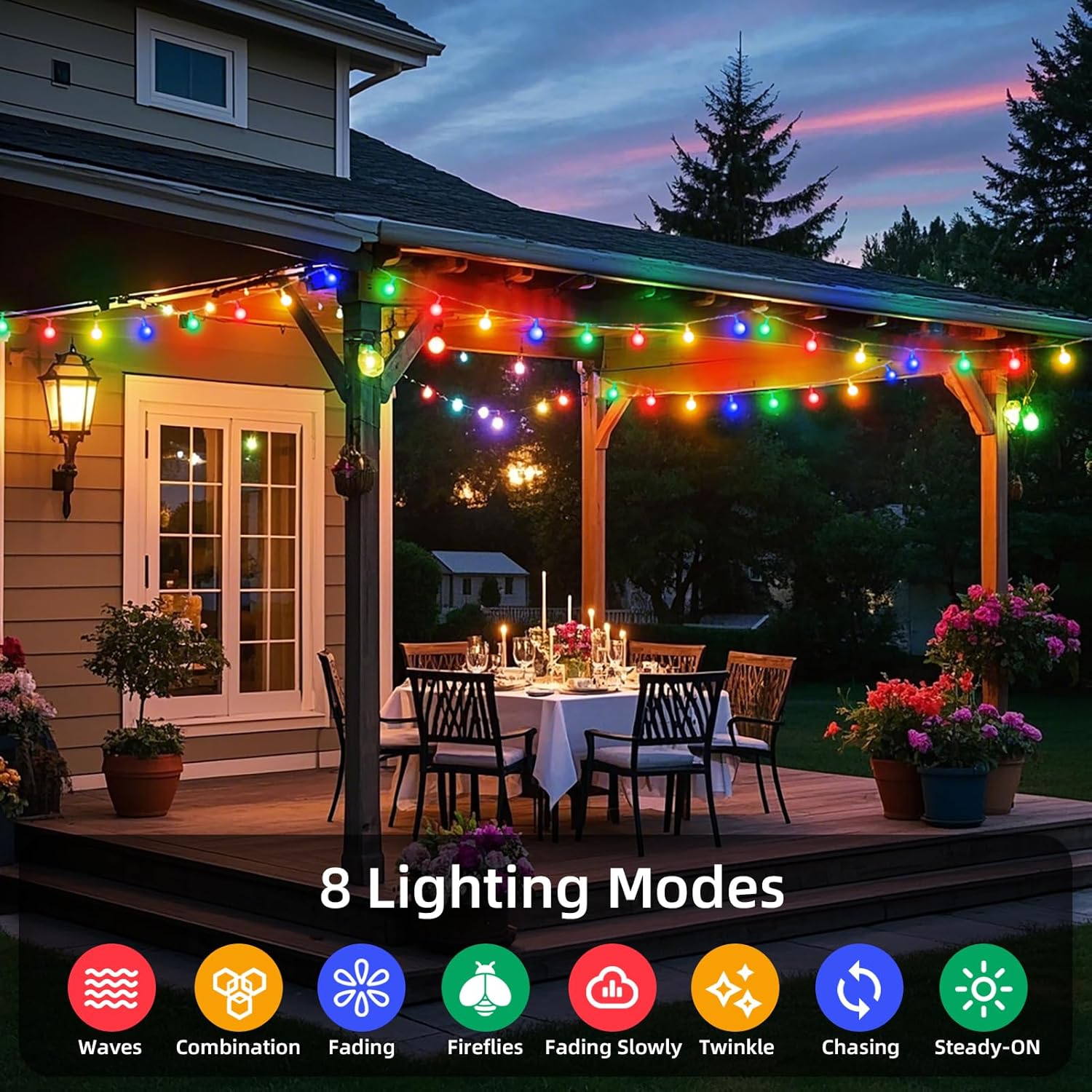 12M 100 LED Battery Operated Multicolor Globe Fairy Lights