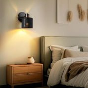 Dimmable Gold Wall Light with Beige Fabric Lampshade
