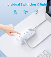 2 Way Extension Lead with Individual Switches, 1.5M Cable, Wall Mountable
