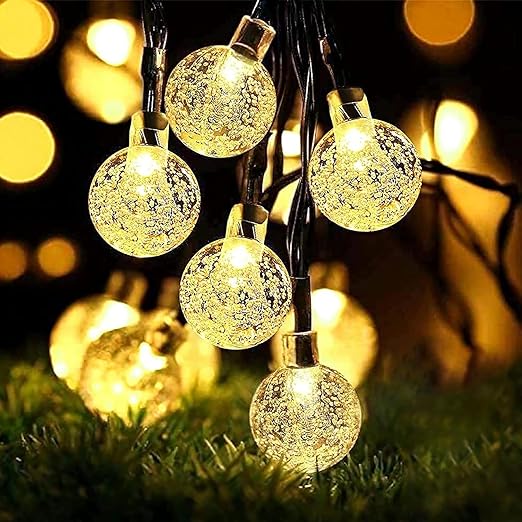 50 LED Solar Fairy Lights, Multi-Coloured, Waterproof, 23ft