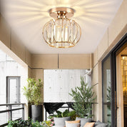 Small Crystal Ceiling Light – 2 Pack Black Metal Semi Flush Mount Chandelier