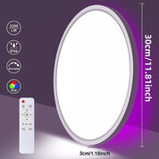 24W RGB LED Ceiling Light with Remote Control, Dimmable Colour Changing Flush Mount Ceiling Light