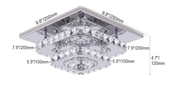 Crystal LED Ceiling Light – Modern K9 Crystal Chandelier, Stainless Steel Flush Mount Fixture for Dining & Living Room