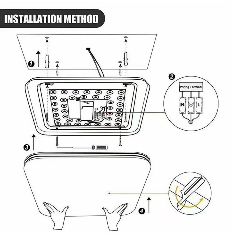 LED Ceiling Panel Light 12W-72W Modern Square Lamp