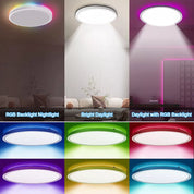 24W RGB LED Ceiling Light with Remote Control, Dimmable Colour Changing Flush Mount Ceiling Light