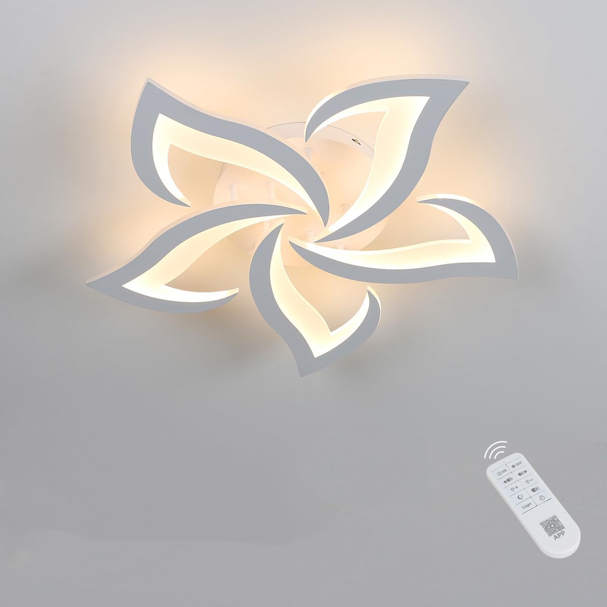 Modern Petal LED Ceiling Light – 60W Cool White Flush Mount Fixture
