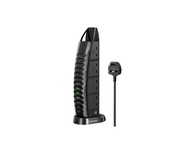 8-Way Tower Extension Lead with 6 USB Ports (2 Type-C), 2M Cable & Surge Protection