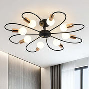 Gold 4-Light Semi Flush Ceiling Light, E27 Base