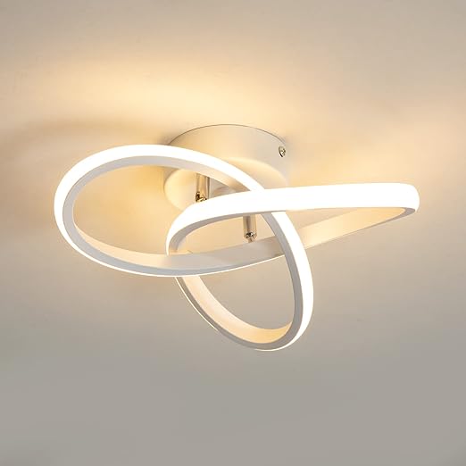 minfair Modern LED Ceiling Light – Round Geometry, 18W, 24cm Diameter