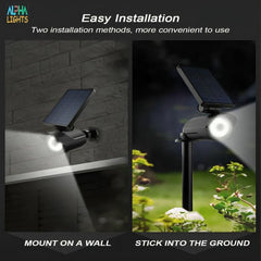 LED Solar Spotlight, Garden, 8 LED Outdoor Solar Lights with PIR Sensor, IP65 Waterproof