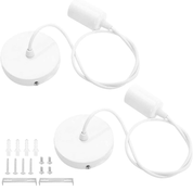 2 Pack E27 Pendant Light Fitting Ceiling Rose Pendant Modern Light Pendant Fitting Ceiling Fitting Set for Ceiling Pendant Light with 1M Cable