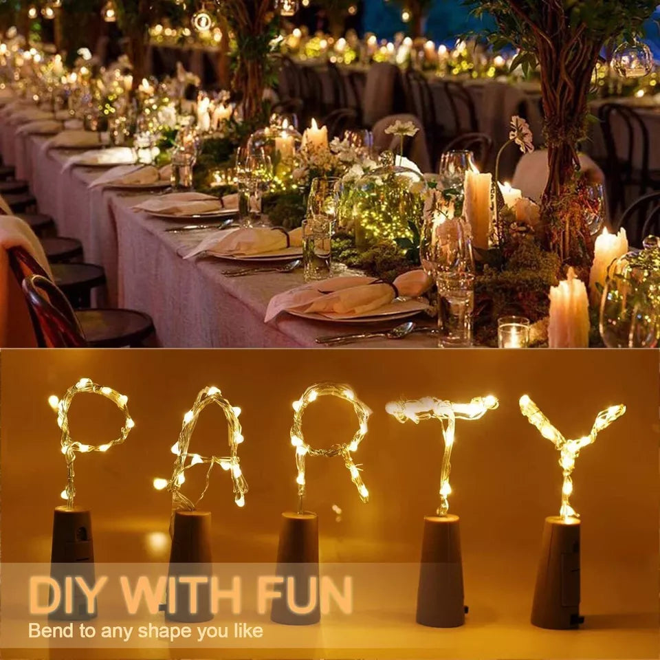 Bottle and Wine Cork Fairy Lights