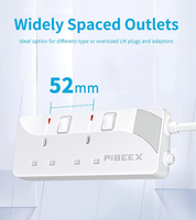 2 Way Extension Lead with Individual Switches, 1.5M Cable, Wall Mountable