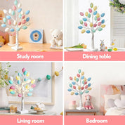 Easter Tree with Lights White Birch Twig Egg Decor Lamp Home
