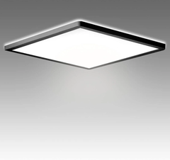36W Square LED Ceiling Light, 3300LM, 5000K Daylight, IP44 Waterproof, Slim Black Design