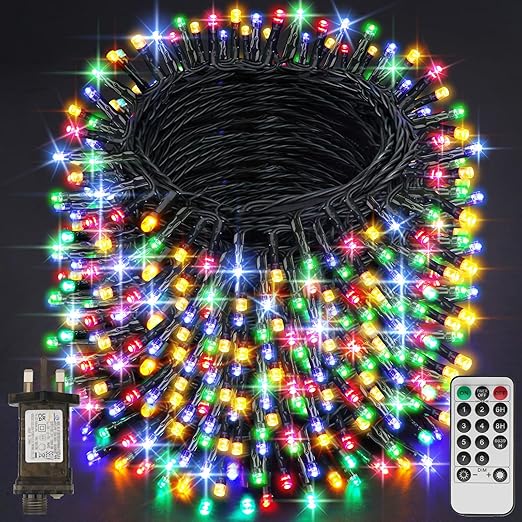 29.2M 220 LED Plug-in Fairy String Lights – Warm White, Remote, 8 Modes