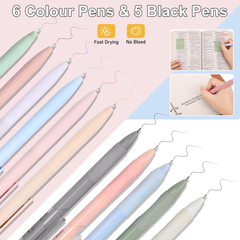 Aesthetic Stationery Set with Pink Case – 12 Pastel Highlighters, Pens & Notes