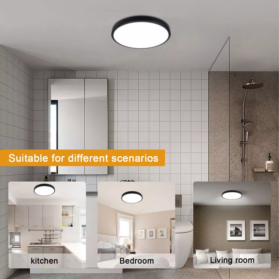 Modern Round LED Ceiling Light – 12W/18W, Waterproof, 6500K