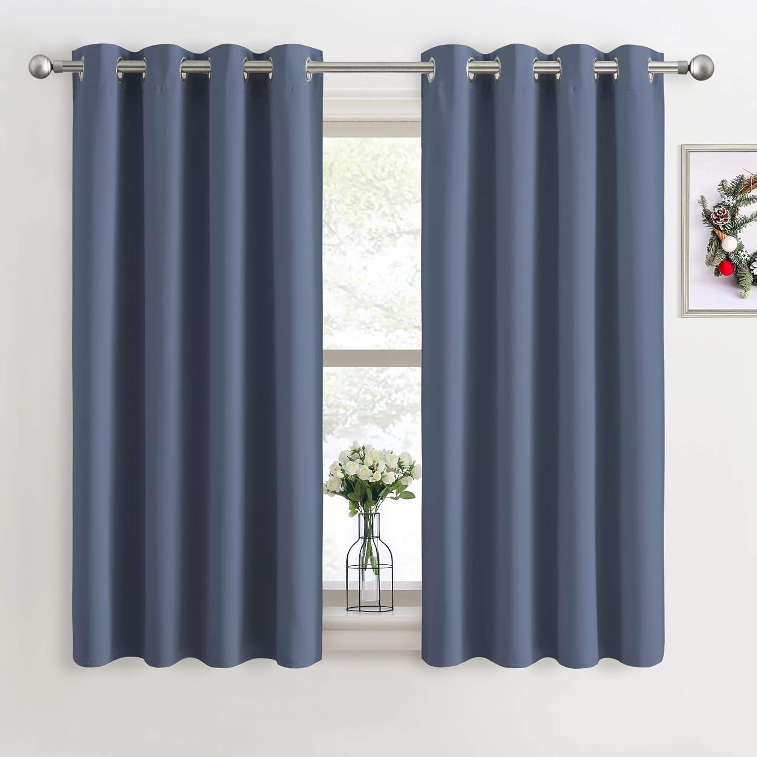 Blackout Thermal Eyelet Curtains 46x54" – 2 Panels for Bedroom & Living Room