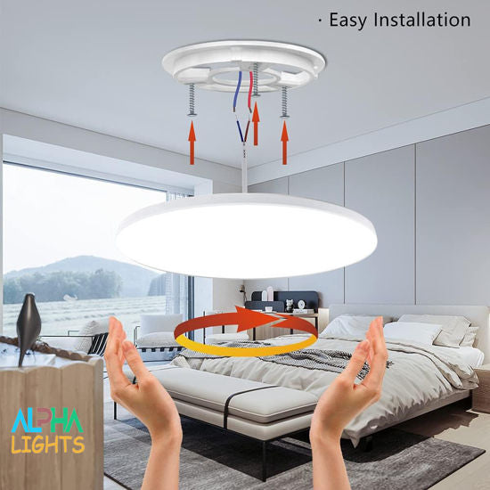 18W LED Bathroom Ceiling Light – IP44 Waterproof Flush Mount Ceiling Light, 6000K Daylight White, 120W Equivalent for Bathroom, Kitchen, Hallway & Living Room