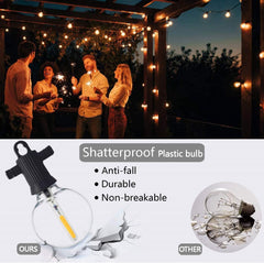 Festoon Lights with G45 LED Filament Bulbs, E12 Base, 7.5m String, 25 Bulbs, 20W, 3000K Warm White