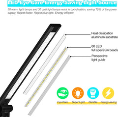 Dimmable LED Desk Lamp with Wireless Charging & USB Port - Modern Task Lamp for Home & Office