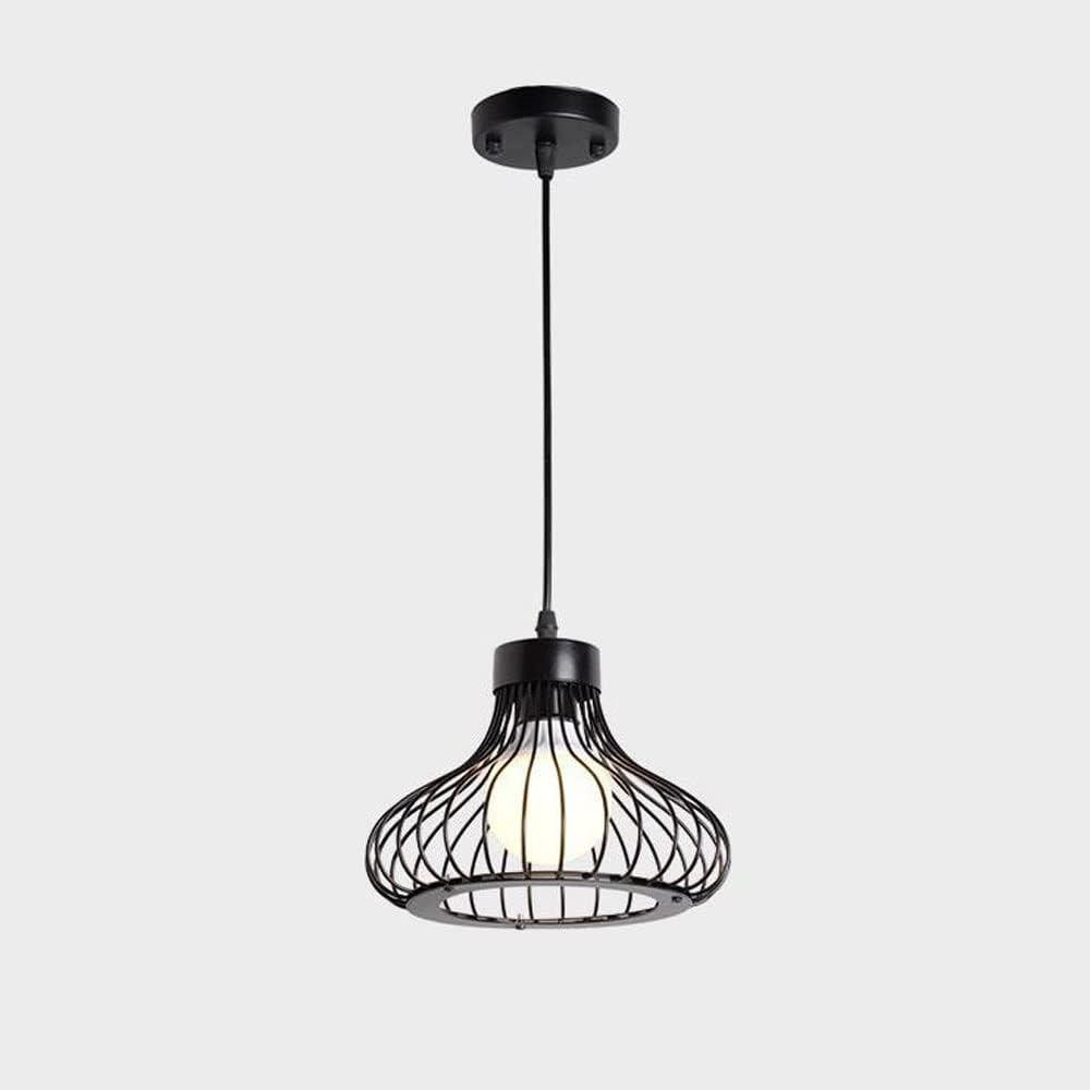 Industrial Retro Cage Ceiling Pendant Light, Vintage Hanging Lighting Fixture for Kitchen, Dining, and Loft Spaces