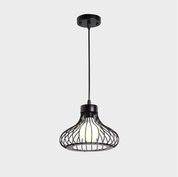 Industrial Retro Cage Ceiling Pendant Light, Vintage Hanging Lighting Fixture for Kitchen, Dining, and Loft Spaces