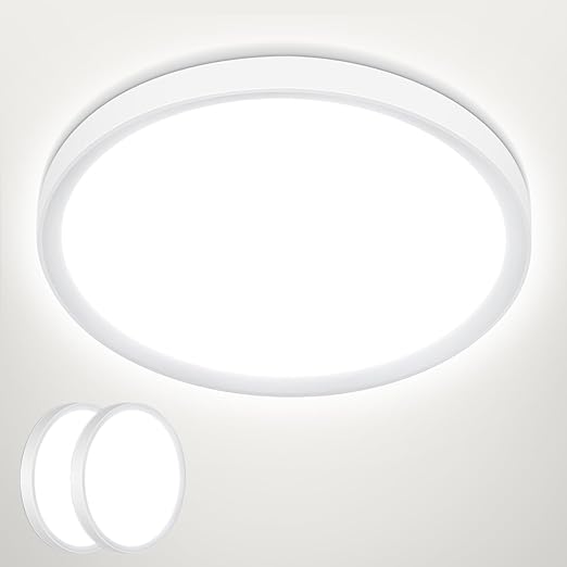 24W LED Ceiling Light, 5000K Daylight, IP44, 2200LM Ø28.5cm Flush Mount
