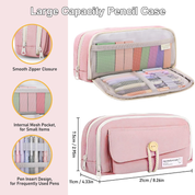 Aesthetic Stationery Set with Pink Case – 12 Pastel Highlighters, Pens & Notes