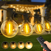 100ft Outdoor Festoon String Lights with Remote Control