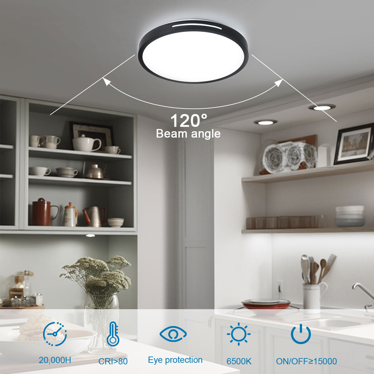 Modern Round LED Ceiling Light – 12W/18W, Cool White