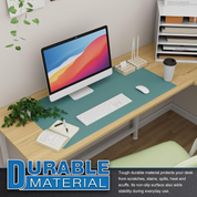 Large PU Leather Desk Mat 80x40cm – Laptop, Keyboard & Mouse Pad, Green