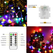 12M 100 LED Battery Operated Multicolor Globe Fairy Lights
