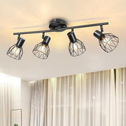 Adjustable Industrial Black Metal Cage Wall Lights, 2 Pack