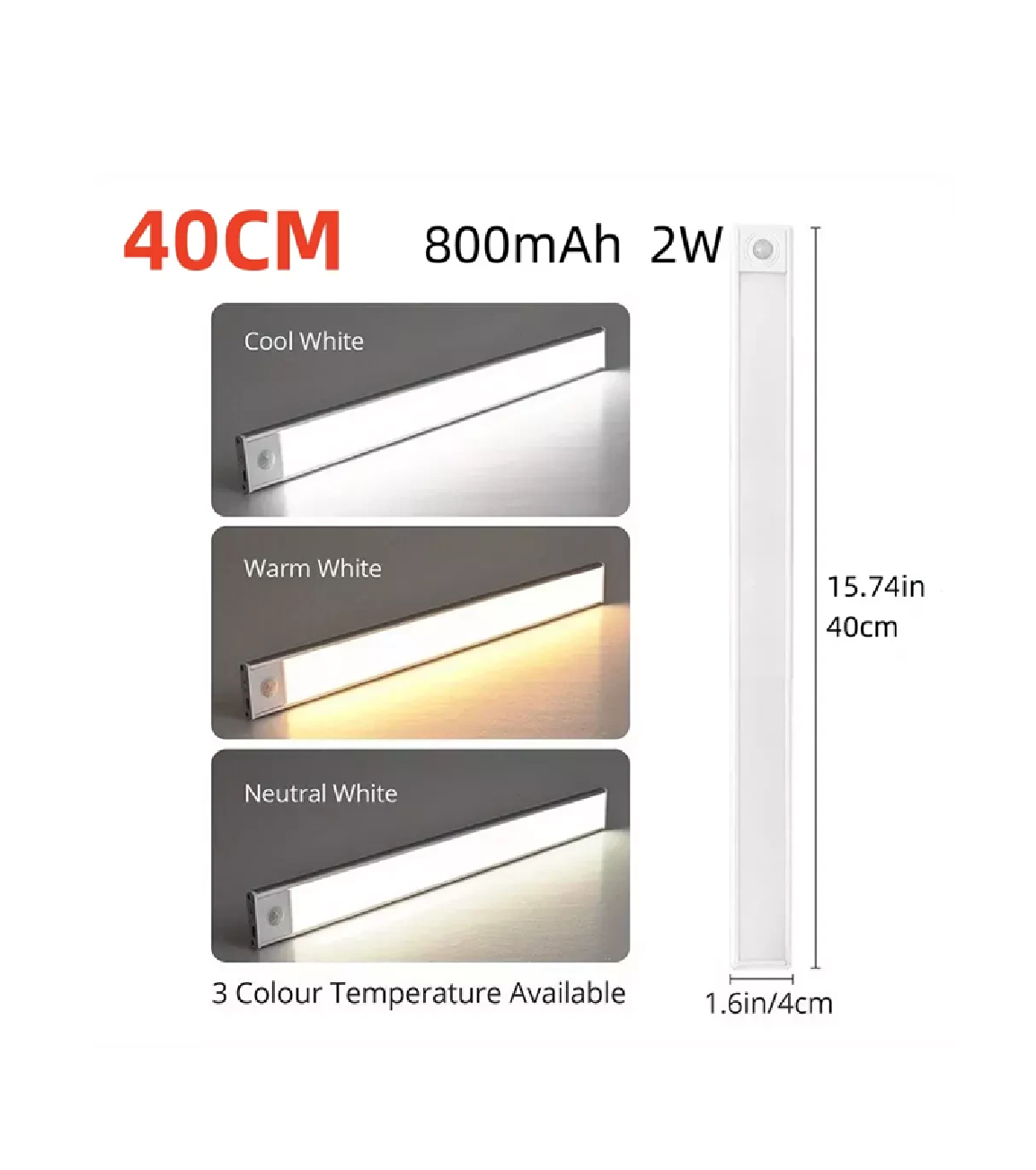 Wireless LED Under Cabinet Light – USB Powered Stick-On Kitchen Counter Lighting