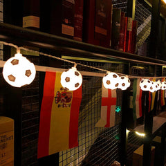 3M 20-LED Warm White Football String Lights with 8 Modes & Remote Control | Indoor Decor Lighting