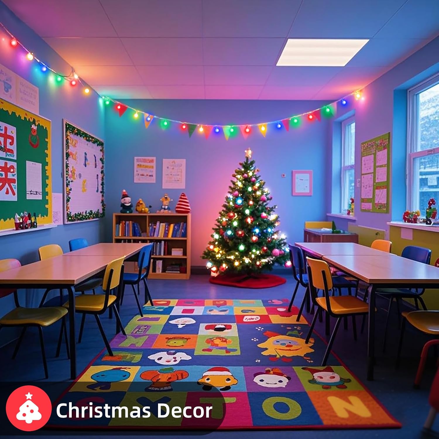 12M 100 LED Battery Operated Multicolor Globe Fairy Lights