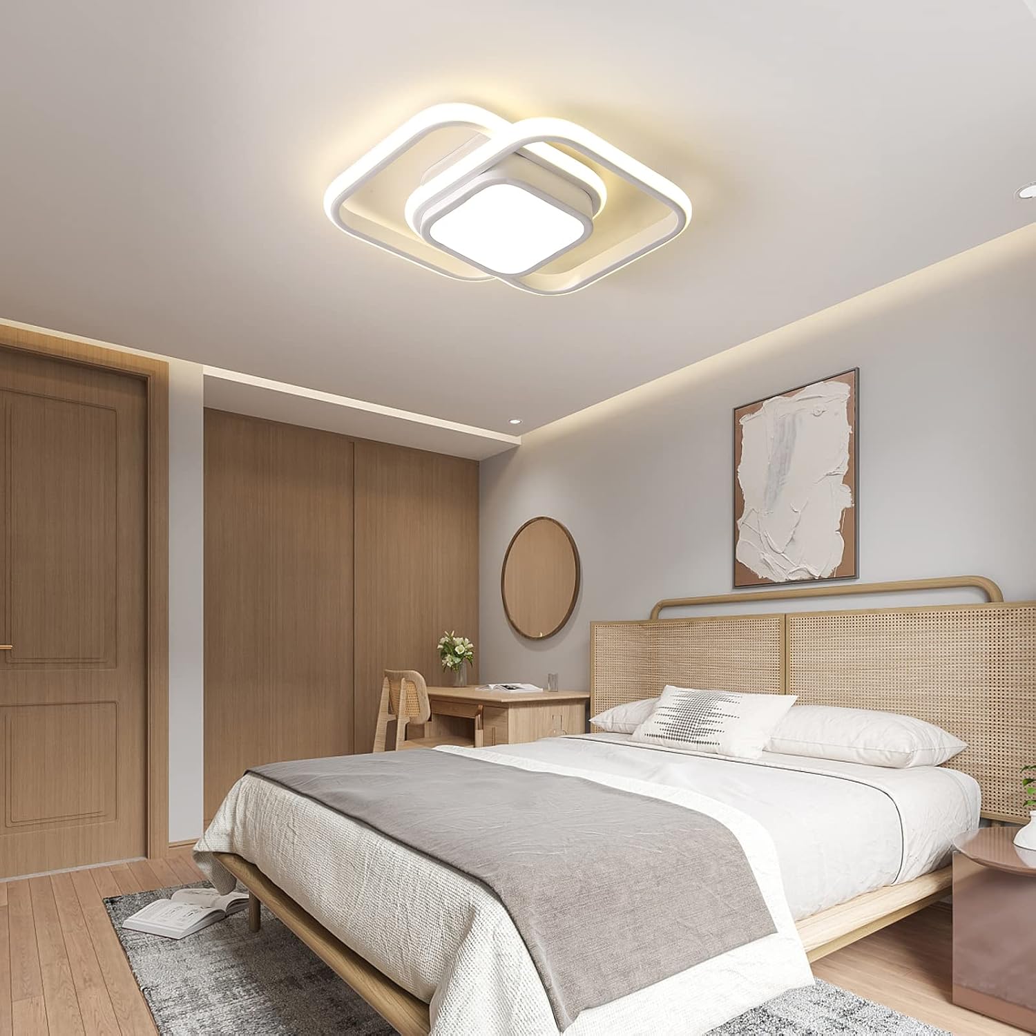 Modern Ceiling Lamps Acrylic Light Fixture Unique Geometric Saving Lamp Ceiling for Hallway