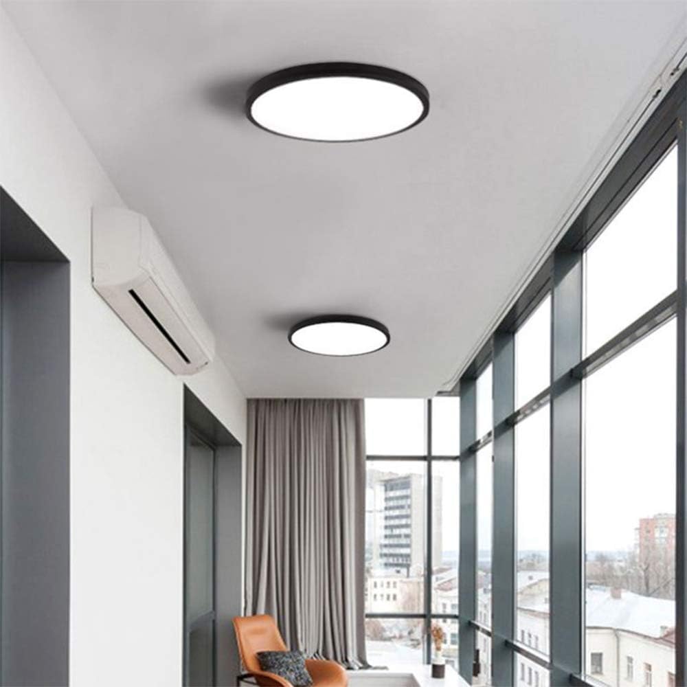 38W Ultra-Thin LED Ceiling Light – Modern Black Flush Mount Fixture for Home & Office
