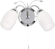 Albert Twin Wall Light with Pull Cord and Dimming