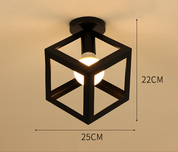 Vintage Cage Metal Lamp Shade – Retro Industrial Semi-Flush Mount Ceiling Light Fitting for Loft, Home, Office, Restaurant & Café