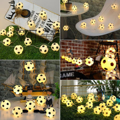 3M 20-LED Warm White Football String Lights with 8 Modes & Remote Control | Indoor Decor Lighting